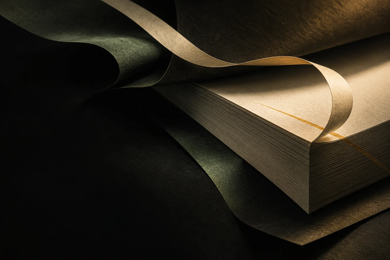 AL MARGEN: capas de papel y un gesto de tinta ámbar